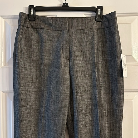 NWT Anne Klein Straight Leg Pants, Size 10, Black/Gray Pattern - Picture 2 of 8